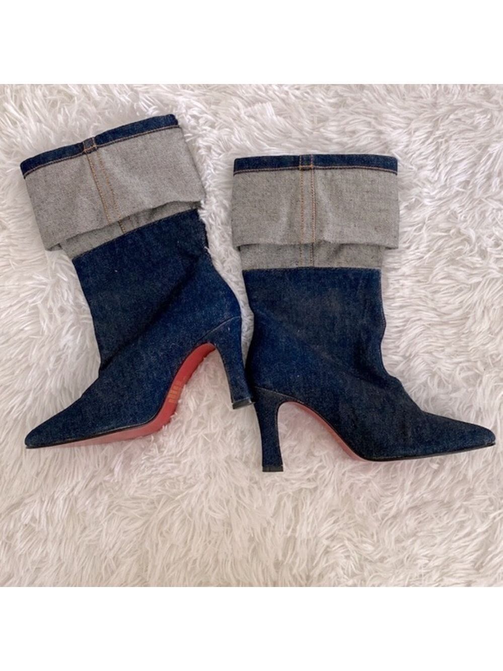 Super cute above ankle denim fold over boots - Picture 2 of 8
